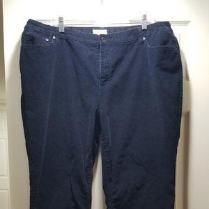 Women's St. John's Bay Navy Corduroy Pants Size 20W